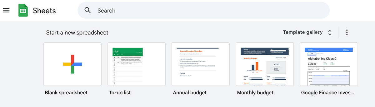 Google Sheets-Interface