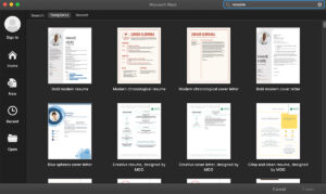 Word Template Resume