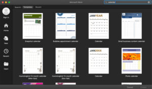 Create calendar in microsoft word using template