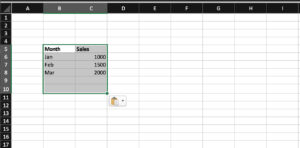 Create chart and graph in excel - select data
